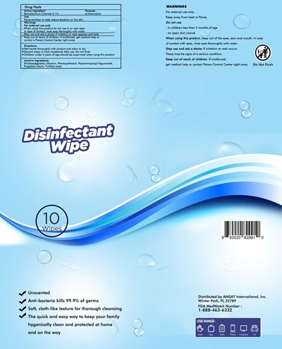 10 (Amsat Label Disinfecting Wipe 10 Piece Soft Packet (1))